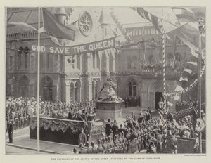 Avdukingen av statuen av dronningen i Dundee av hertugen av Connaught av English Photographer