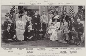Visekongen i India, Lord og Lady Curzon og Vigeregal-staben av English Photographer