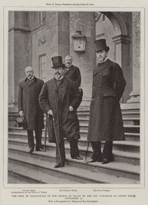 Kondolansebesøket til prinsen av Wales til Duc dOrleans i Stowe House, 14. september av English Photographer