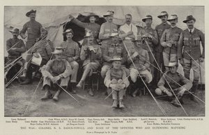 The War, oberst RS Baden-Powell og noen av offiserene som forsvarer Mafeking av English Photographer