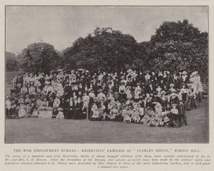 War Employment Bureau, reservistfamilier ved Stanley House, Forest Hill av English Photographer