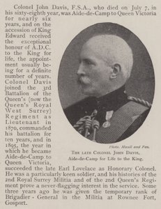 Avdøde oberst John Davis, Aide-de-Camp for Life to the King av English Photographer