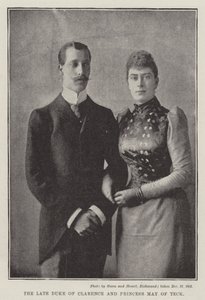 Den avdøde hertugen av Clarence og prinsesse May av Teck av English Photographer