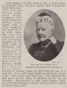 Avdøde Lady Sophia Cecil, datter av den fjerde hertugen av Richmond av English Photographer
