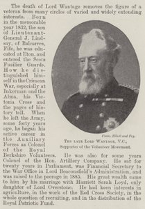 Avdøde Lord Wantage, VC, støttespiller for frivillighetsbevegelsen av English Photographer