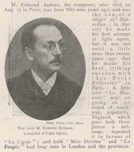 Avdøde M Edmond Audran, komponist av Light Opera av English Photographer