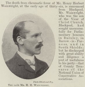 Avdøde Mr H H Wainwright av English Photographer