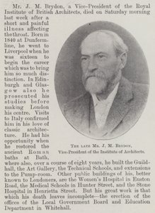 Avdøde Mr J M Brydon, visepresident for Institute of Architects av English Photographer
