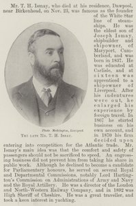 Avdøde Mr T H Ismay av English Photographer