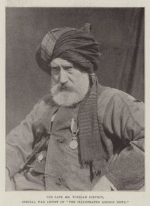 Avdøde Mr William Simpson, spesialkrigskunstner i The Illustrated London News av English Photographer