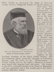 Avdøde professor GF Fitzgerald, stipendiat ved Trinity College, Dublin av English Photographer