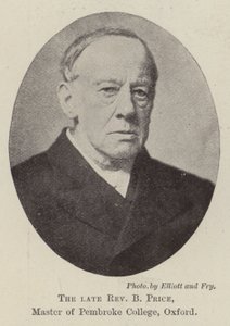 Avdøde pastor B Price, master ved Pembroke College, Oxford av English Photographer