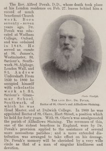 Avdøde pastor Dr. Povah, rektor ved St Olaves and Allhallows Staining av English Photographer