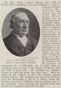 Avdøde pastor Henry Latham, Master of Trinity Hall, Cambridge av English Photographer