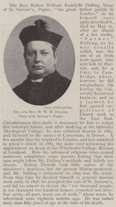 Avdøde pastor R W R Dolling, Vicar of St Saviours, Poplar av English Photographer