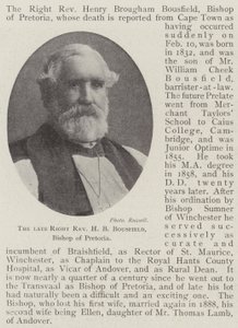 Den avdøde høyre pastor H B Bousfield, biskop av Pretoria av English Photographer