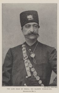 Den avdøde sjahen av Persia, Hans Majestet Nasr-ed-Din, myrdet 1. mai av English Photographer