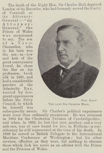 Avdøde Sir Charles Hall av English Photographer