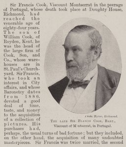 Avdøde Sir Francis Cook, Baronet, Viscount of Montserrat, i Portugal av English Photographer