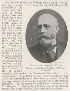 Avdøde Sir Francis de Winton, tidligere kontrollør av Prince of Wales Household av English Photographer