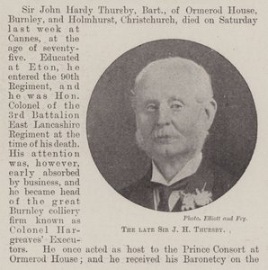 Avdøde Sir JH Thursby av English Photographer
