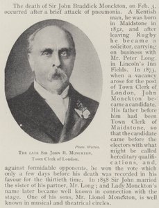 Avdøde Sir John B Monckton, Town Clerk of London av English Photographer