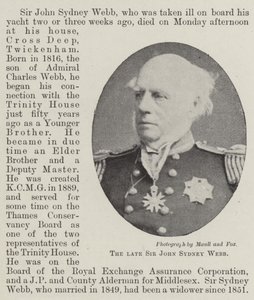 Avdøde Sir John Sydney Webb av English Photographer