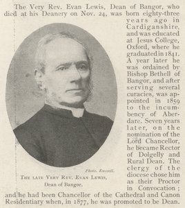Avdøde Very Reverend Evan Lewis, dekan av Bangor av English Photographer