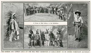 Åpningen av Golden West-utstillingen på Earls Court: Røde indianere og cowboyjenter av English Photographer