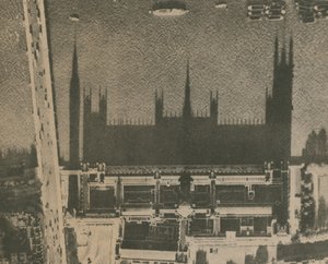 Skyggen av Westminster; fotografi tatt ovenfra og ser ned på parlamentets hus av English Photographer
