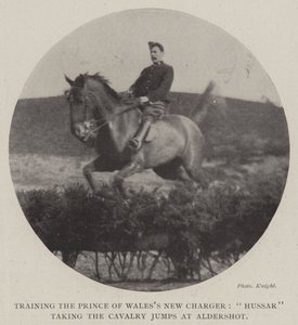 Trener Prince of Wales New Charger, Hussar tar kavalerihoppene ved Aldershot av English Photographer