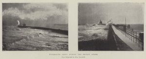 Tynemouth Jetty under den siste stormen av English Photographer