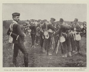 Typer av Gallant North Lancaster Regiment, som stormet Kopje utenfor Kimberley av English Photographer