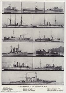Typiske krigsskip fra den amerikanske marinen (s/h-bilde) av English Photographer