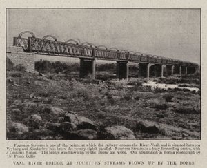 Vaal River Bridge ved fjorten bekker sprengt av boerne av English Photographer