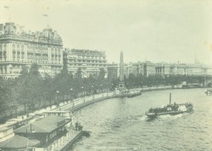 Victoria Embankment, Westminster LB: ser nordover fra Hungerford Bridge, 1895 av English Photographer