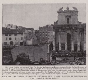 Utsikt over Forum Romanum, som viser Fiori-husene presentert for den italienske regjeringen av English Photographer