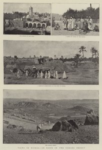 Utsikt i Biskra, en oase i Sahara-ørkenen