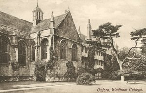 Wadham College, Oxford, Oxfordshire (s/hvitt-bilde) av English Photographer