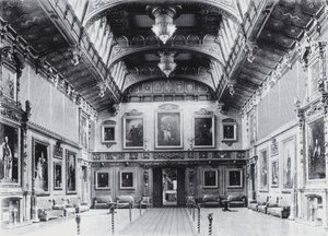 Waterloo Chamber, Windsor Castle (s/hvitt bilde) av English Photographer