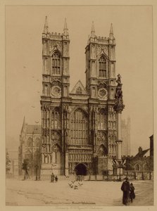 West Tower og Krim-monumentet ved Westminster Abbey av English Photographer