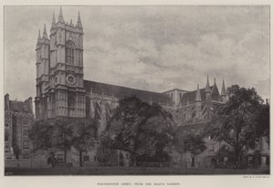 Westminster Abbey, fra Deans Garden av English Photographer
