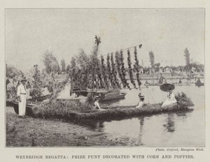 Weybridge Regatta, Prize Punt dekorert med mais og valmuer av English Photographer