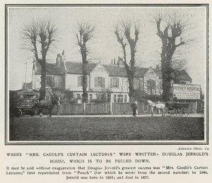 Der Mrs Caudles Curtain Lectures ble skrevet, Douglas Jerrolds House av English Photographer