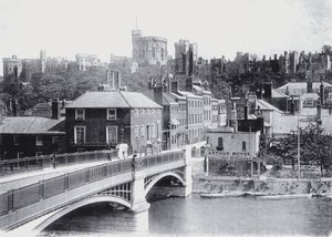 Windsor Castle fra Bridge (s/hvitt bilde) av English Photographer