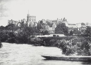 Windsor Castle fra Thames (s/hvitt bilde) av English Photographer