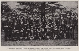 Vinnere av Queens Prize på Shoeburyness, den fjerde gruppen av 1st Essex Artillery, kommandert av kaptein Holmes av English Photographer