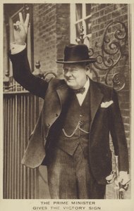 Winston Churchill (s/hvitt bilde) av English Photographer