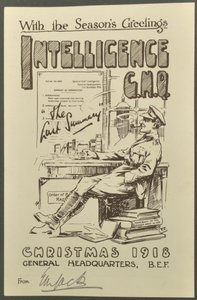 With the Seasons Greetings, Intelligence G.H.Q., Christmas 1918 from E. M. Jack, 1918 av English Photographer
