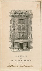 18 Strand, Westminster, London, fødestedet til Charles Matthews, komiker av English School
